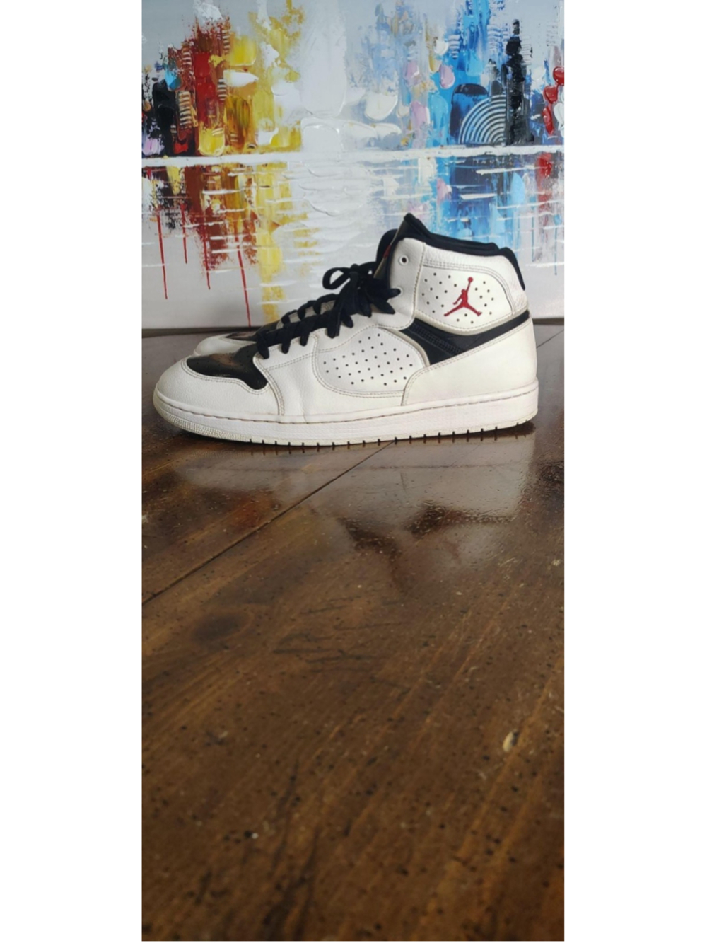 Jordan Air Jordan Access Shoes Mens Size 14 White Black Sneakers AR3762-101